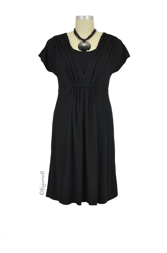 Verrin Waterfall Nursing Dress (Black)