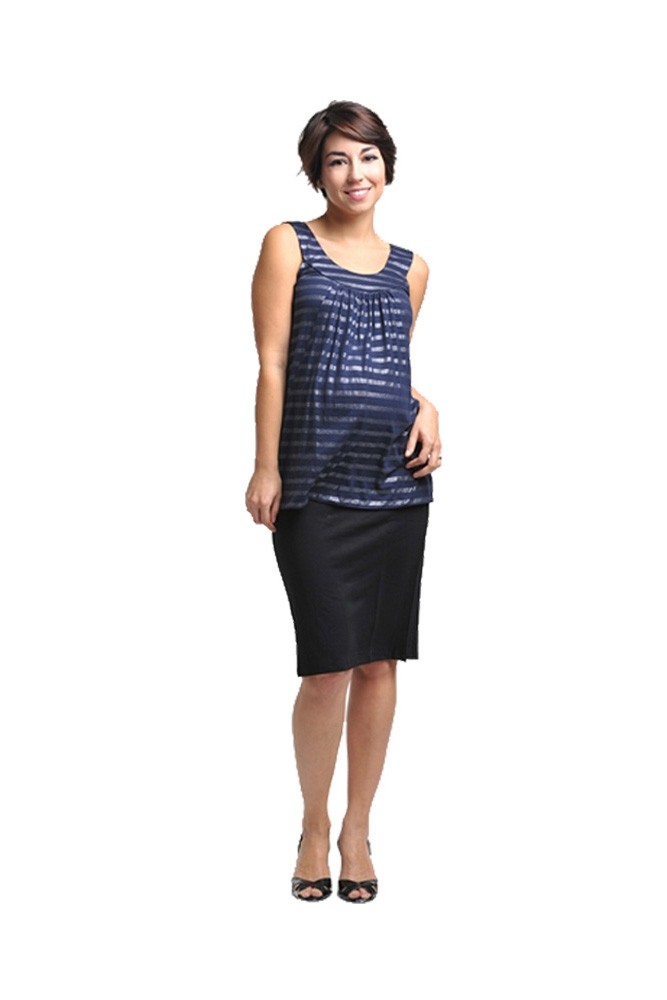 Claire Knit Maternity Pencil Skirt (Black)