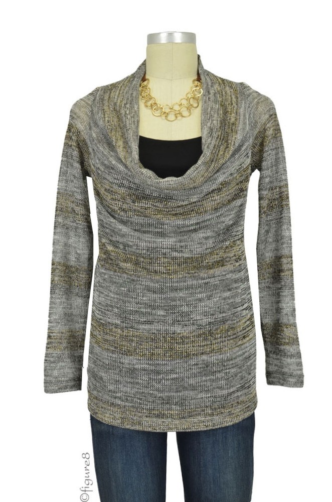 Quincy D&A Cowl Sweater with Nursing Tank (Gold Sweater Stripe)