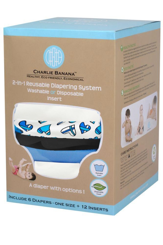 Charlie Banana® 2-in-1 Reusable Diapers - 6 Pack (William)