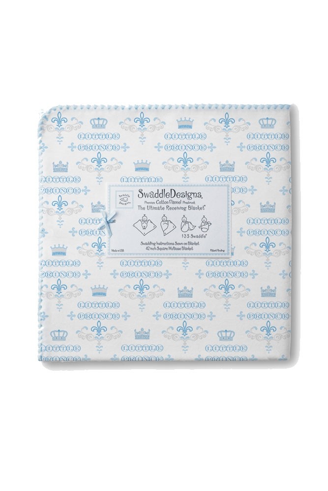 SwaddleDesigns - Ultimate Receiving Blanket - Little Prince (Pastel Blue)