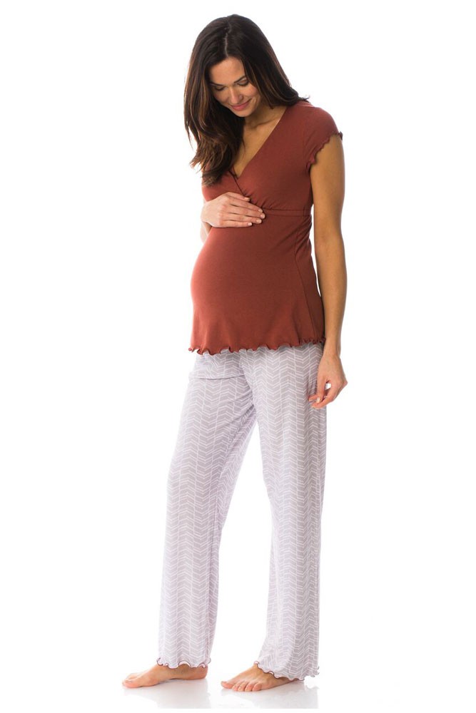 Majamas Genna Maternity & Nursing PJ Set (Oyster)