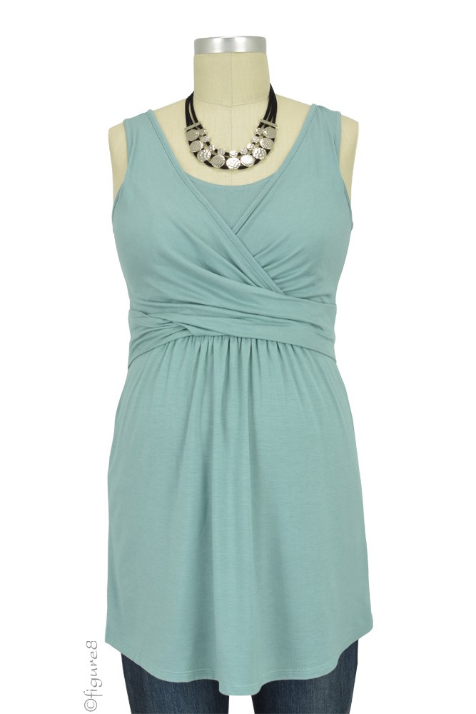 Mothers en Vogue Ava Sleeveless Wrap Maternity & Nursing Top (Teal) Mothers en Vogue Ava Sleeveless Wrap Maternity & Nursing Top (Teal)
