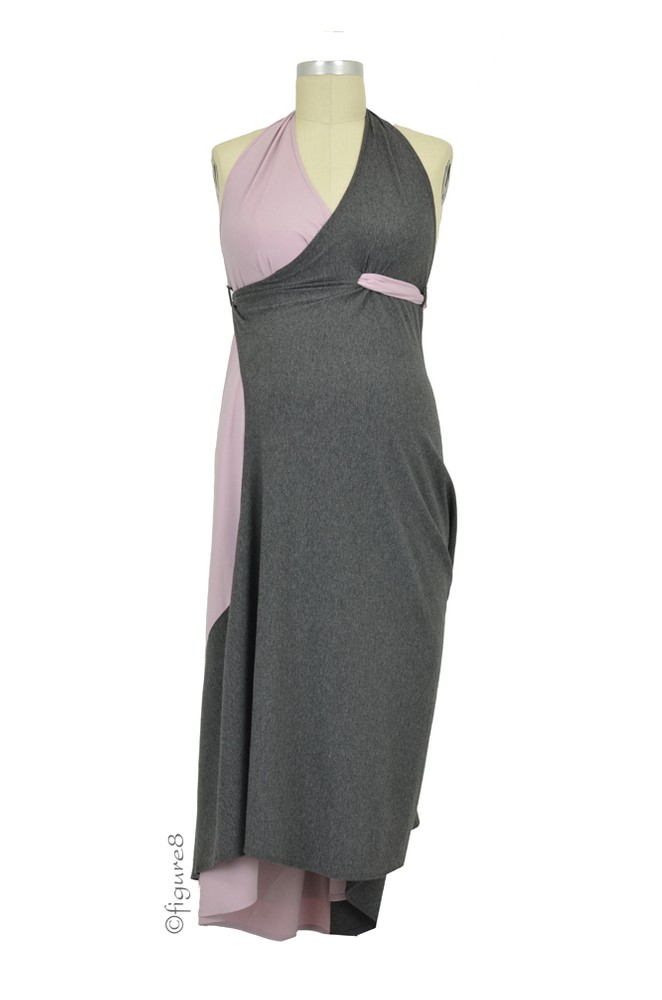 Pretty Pushers 3-in-1 Transition Gown (Heathered Charcoal & Lavender)