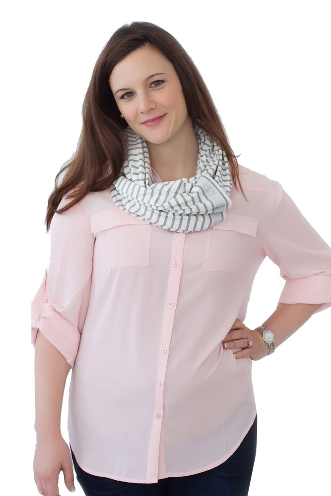 NuRoo Nursing Scarf (Gray Stripe) NuRoo Nursing Scarf (Gray Stripe)