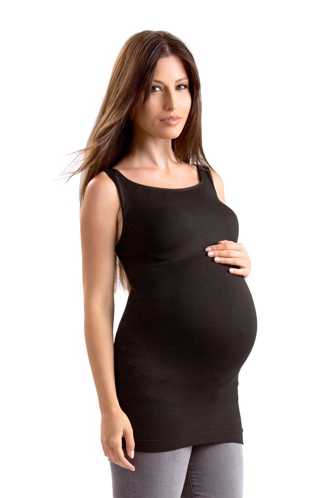 Blanqi Maternity BodyStyler, High- Performance Belly Support Tank Top (Black)