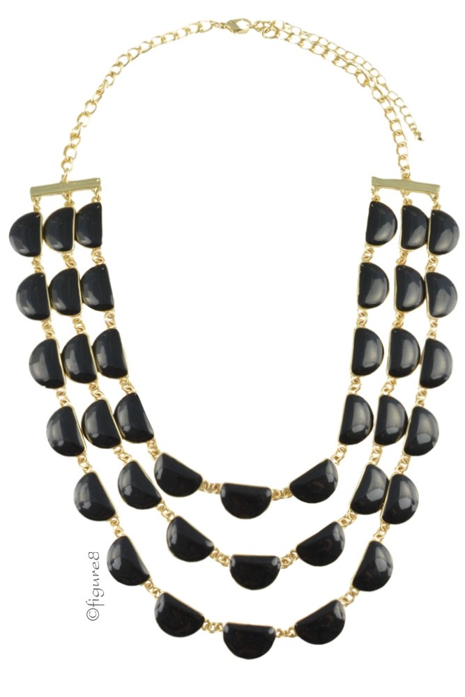 Quinn Layered Necklace (Black)