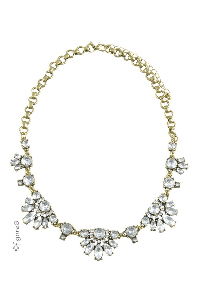 Belinda Diva Teardrop Necklace (Antique Gold)