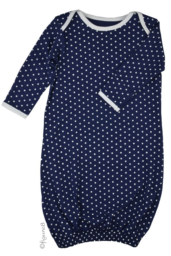 Belabumbum Dottie Baby Gown (Navy Dot) Belabumbum Dottie Baby Gown (Navy Dot)