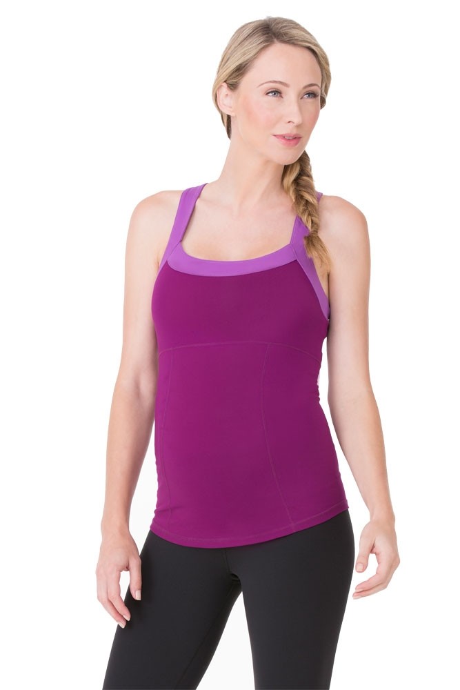 Ingrid & Isabel Racerback Active Maternity Tank (Mulberry & Orchid)