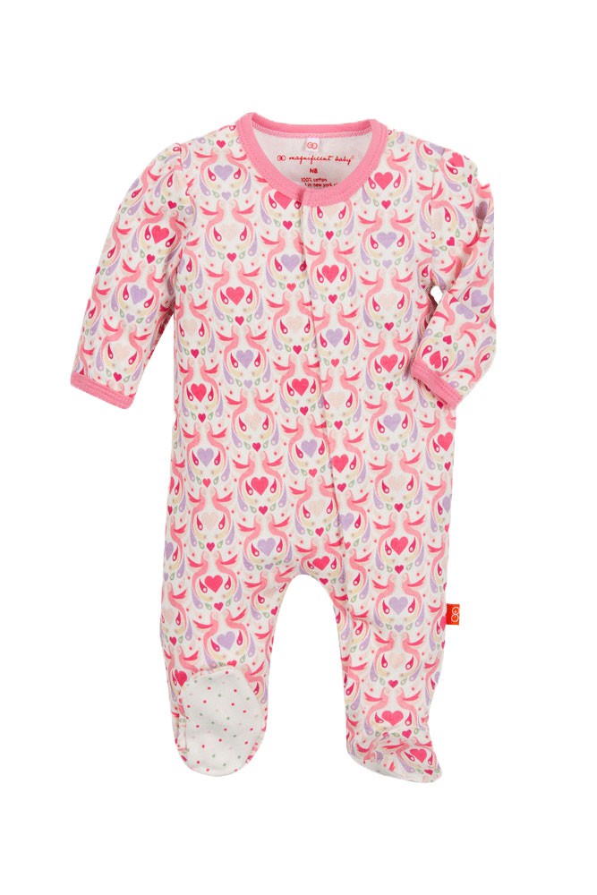 Magnetic Me™ by Magnificent Baby Girl Cotton Footie (Love Birds)