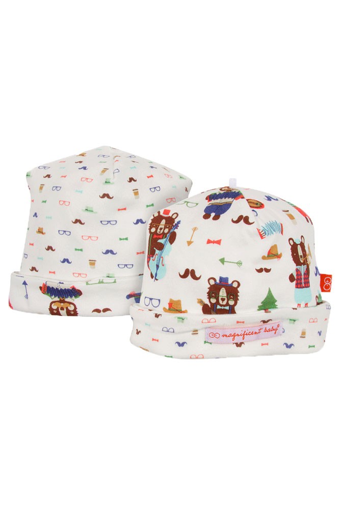 Magnificent Baby Reversible Baby Boy Cap (Hipster Bear Band)