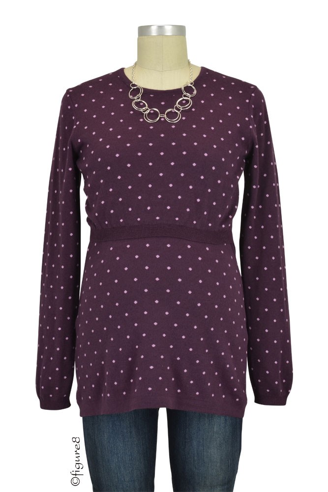 Boob Design Organic Knitted Maternity & Nursing Sweater with Dots (Cassis & Heather Dot) Boob Design Organic Knitted Maternity & Nursing Sweater with Dots (Cassis & Heather Dot)