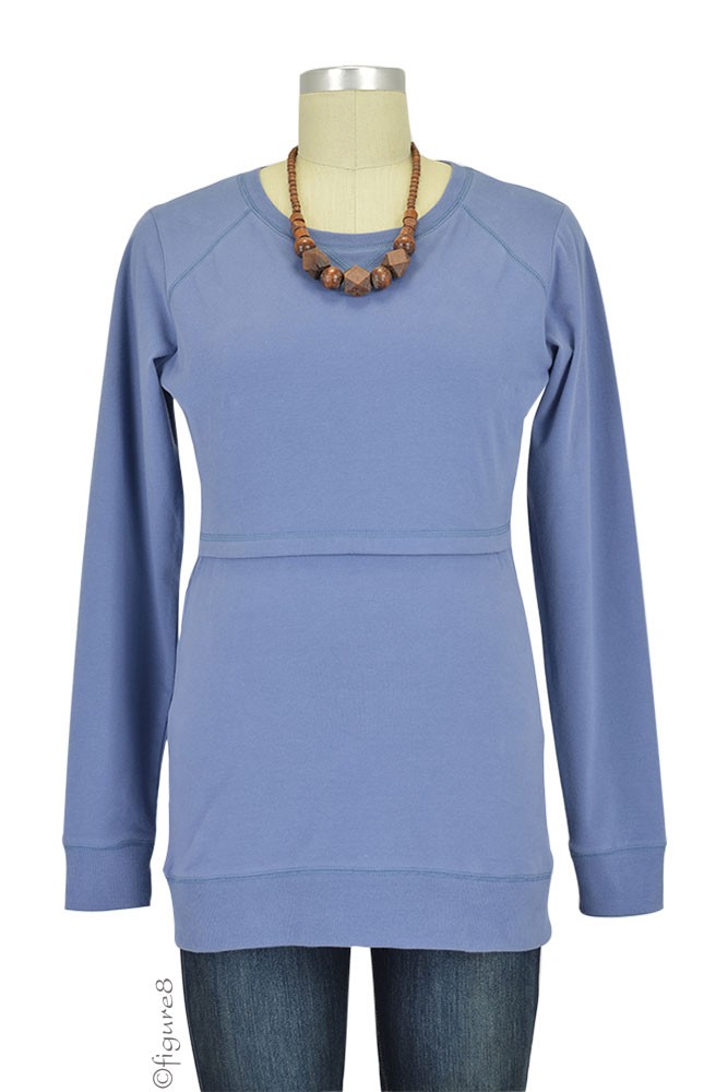 Boob Designs B-Warmer Organic Nursing Sweatshirt (Steel Blue)