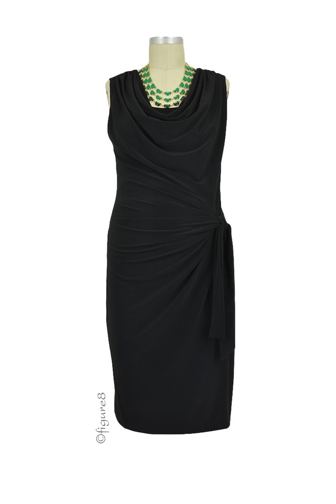 Ezra Drape Front Maternity & Nursing Dress (Black) Ezra Drape Front Maternity & Nursing Dress (Black)