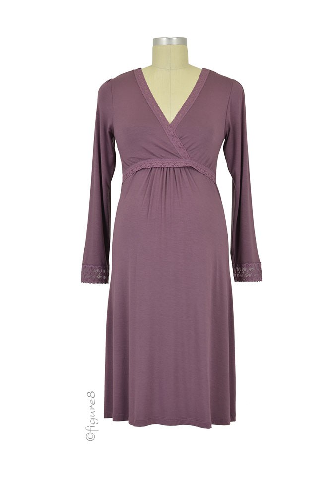 Belabumbum Eva Nursing Night Dress (Smoked Plum)