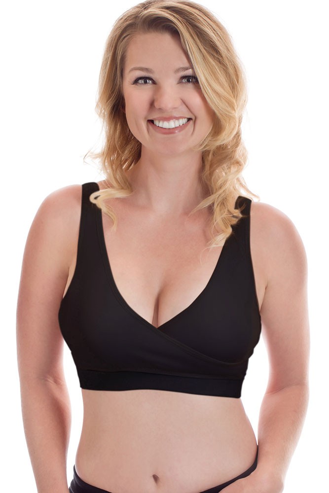 Rumina Classic Crossover Hands-Free Pump&Nurse™ Cotton Bra w. Back Clasp (Black)