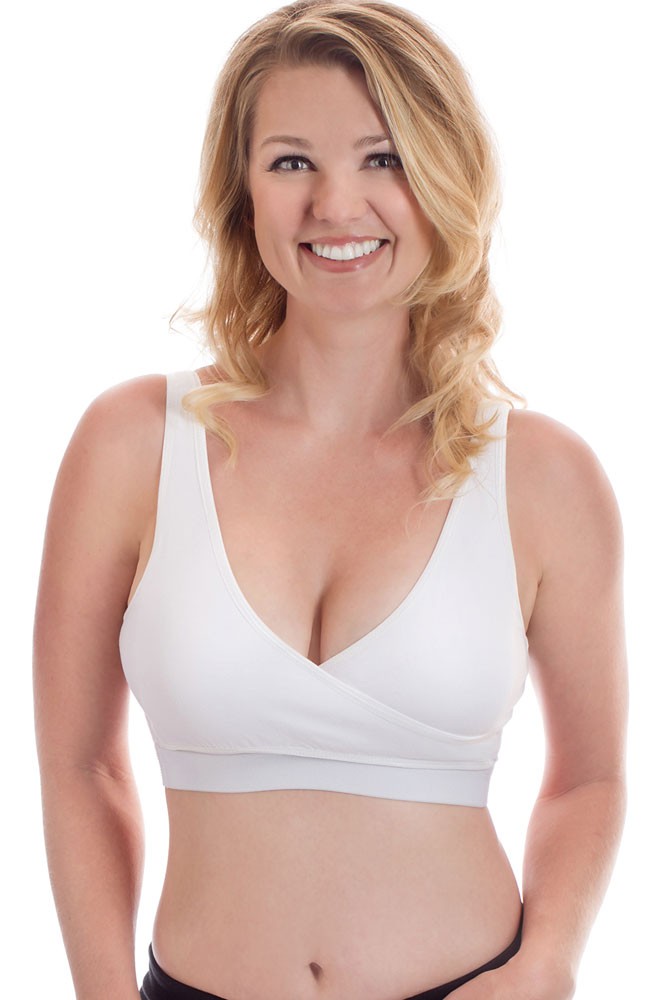 Rumina Classic Crossover Hands-Free Pump&Nurse™ Cotton Bra w. Back Clasp (White) Rumina Classic Crossover Hands-Free Pump&Nurse™ Cotton Bra w. Back Clasp (White)