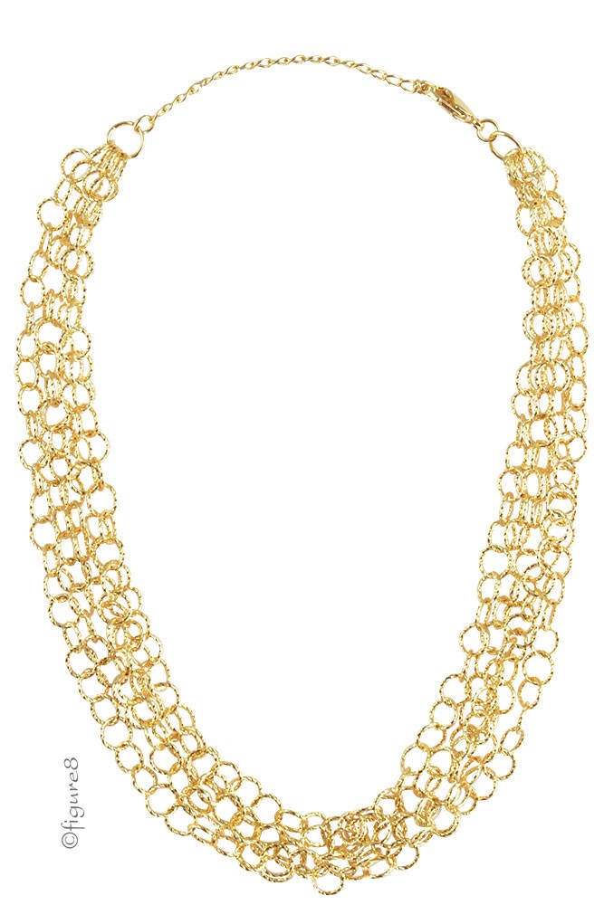 Christina Mini Ring Chain Necklace (Gold)
