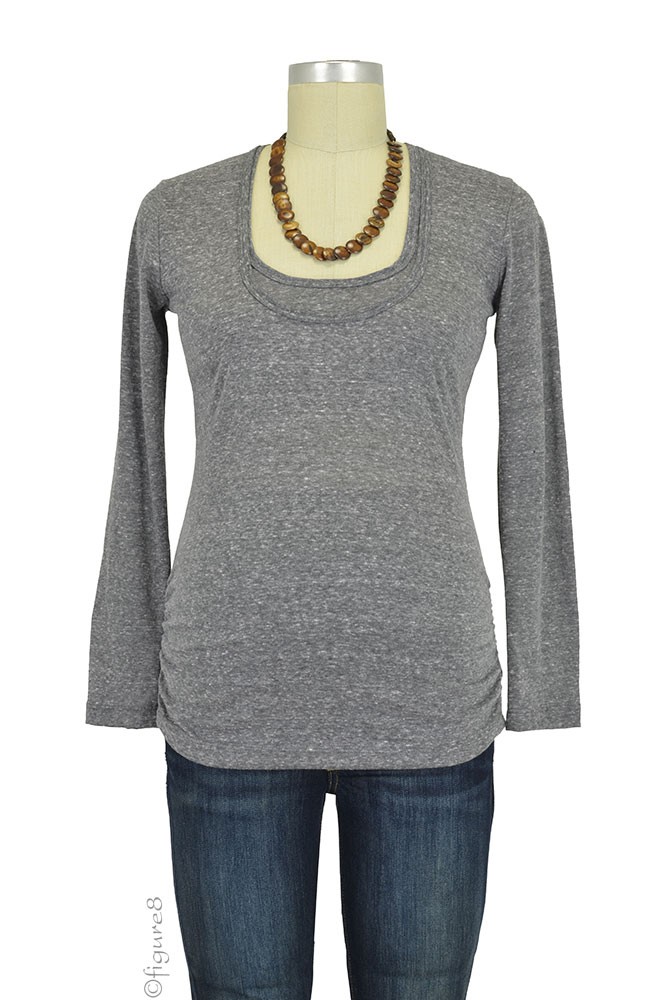 Bun Tri-Blend Cozy Long Sleeve Maternity & Nursing Tee (Charcoal Black) Bun Tri-Blend Cozy Long Sleeve Maternity & Nursing Tee (Charcoal Black)