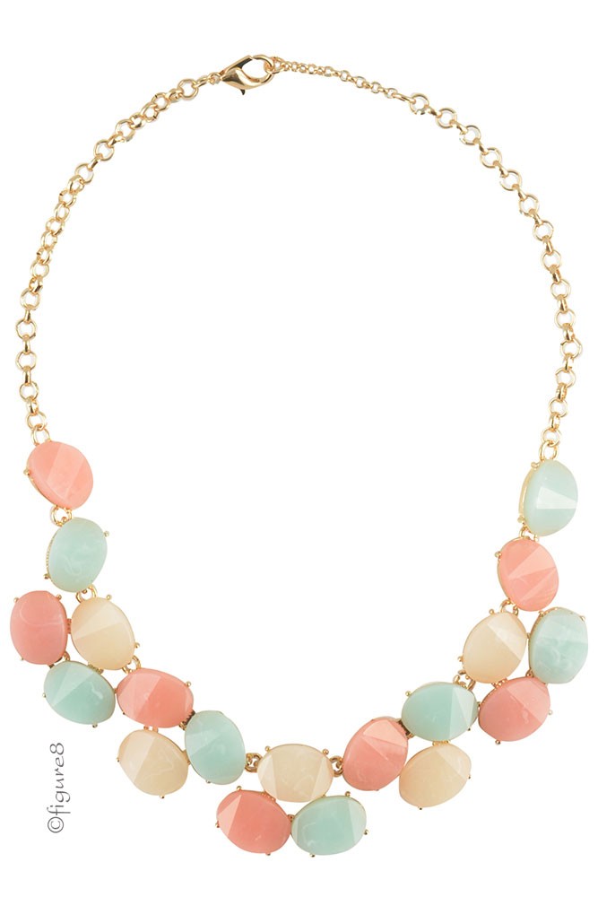 Pastel Stone Necklace (Pastel Pink&Blue)