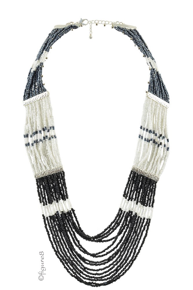 Cleopatra Necklace (Black/Pearl/Silver)