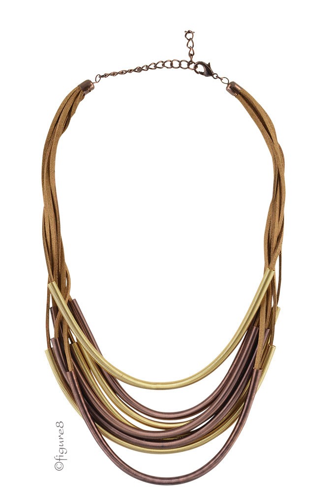 Slinky Rope Necklace (Brown/Gold)