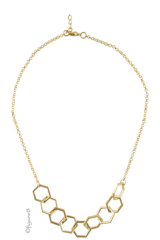 Honeycomb Linked Necklace (Gold)