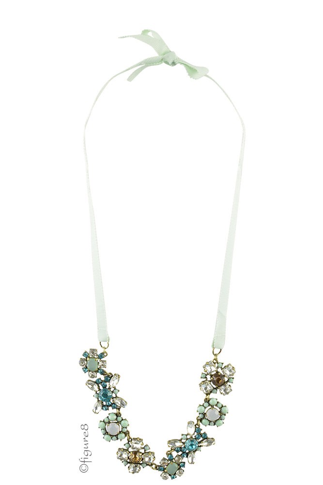 Jeweled Necklace (Mint & Blue)