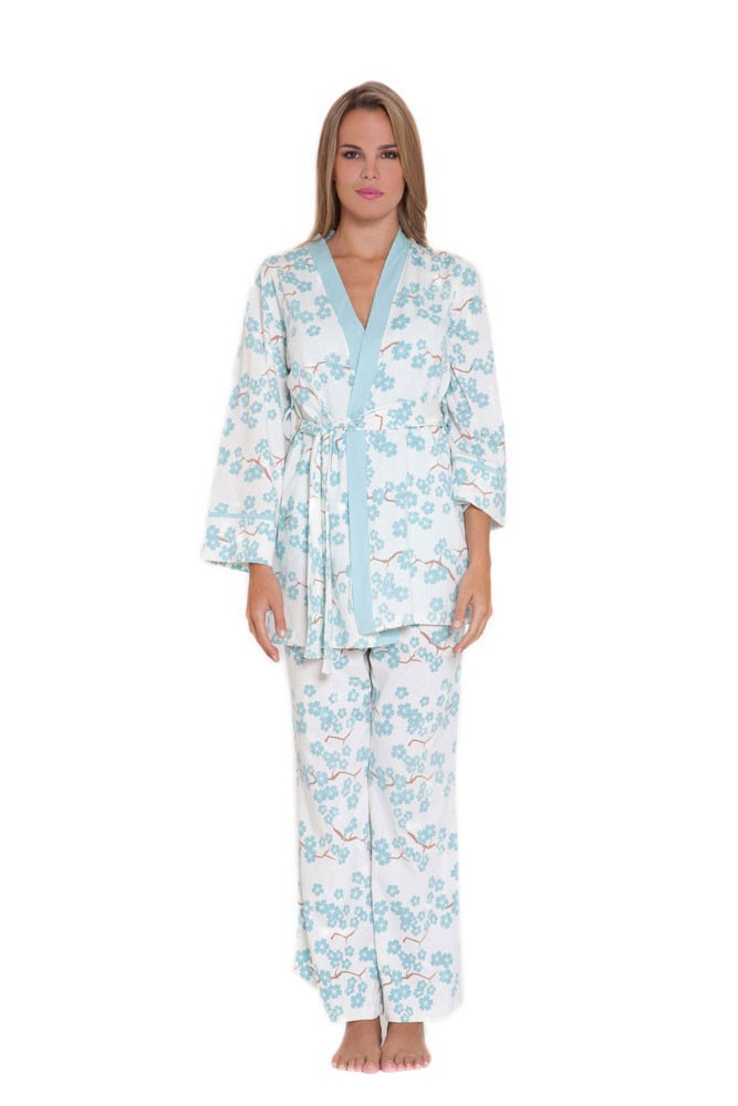 Mackenna 4-pc. Nursing PJ Set with Baby Outfit and Gift Box (Blue Floral) Mackenna 4-pc. Nursing PJ Set with Baby Outfit and Gift Box (Blue Floral)