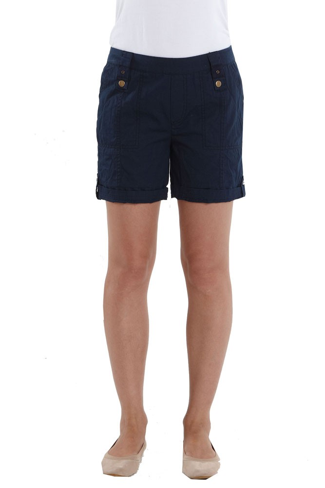 Addie Cotton Cargo Maternity Shorts (Navy) Addie Cotton Cargo Maternity Shorts (Navy)