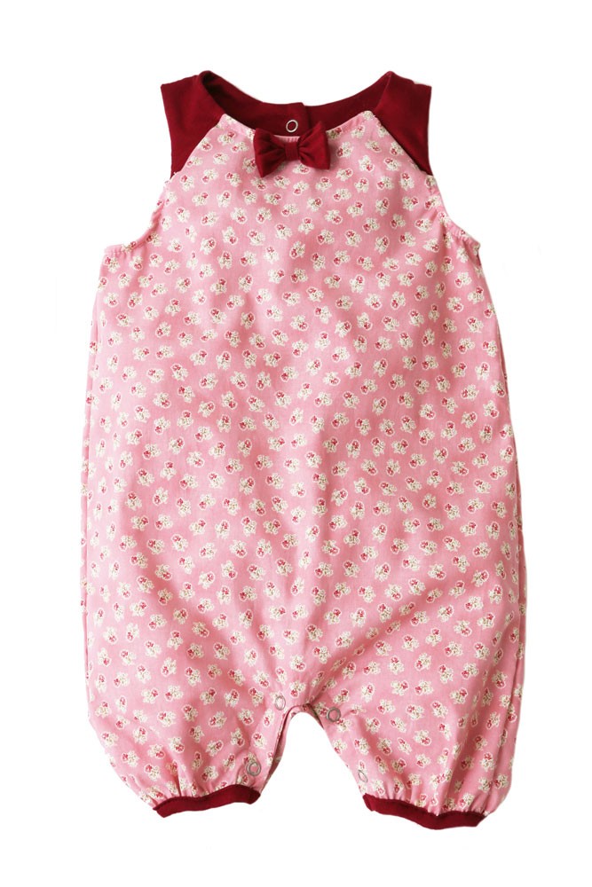 The Peggie Baby Onesie by Shirley & Victor (Red Rose Print)