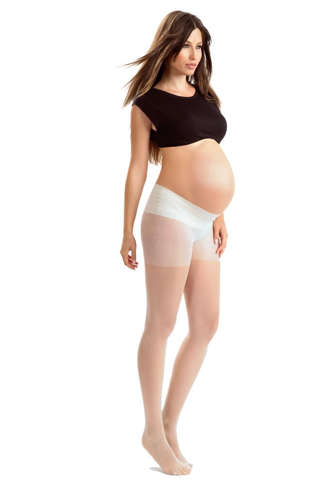 Blanqi Lowrise Belly Support Band Maternity Pantyhose, Ultra Sheer (Nude)