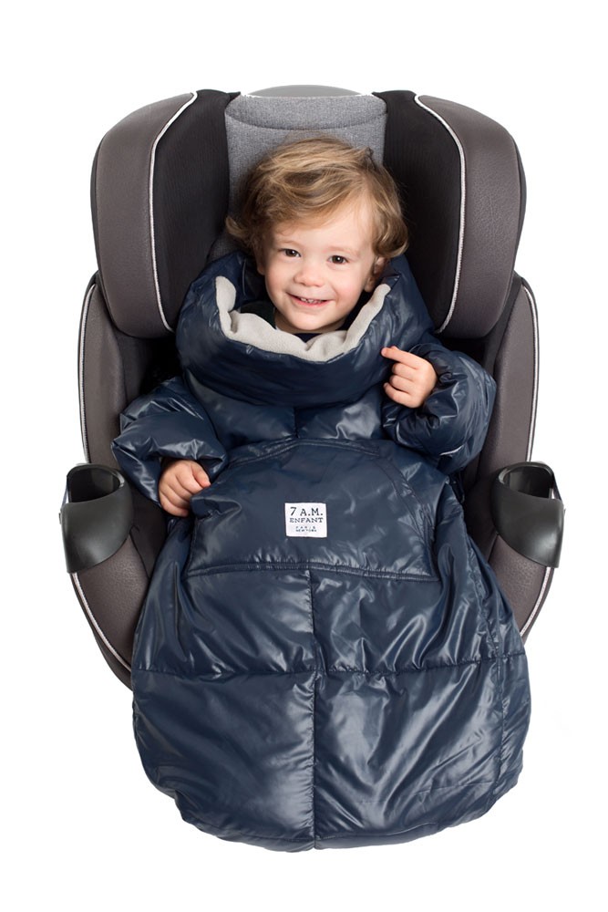 7 am Enfant Quilted Easy Cover (Small: 12m-3y) (Midnight Blue/Grey)