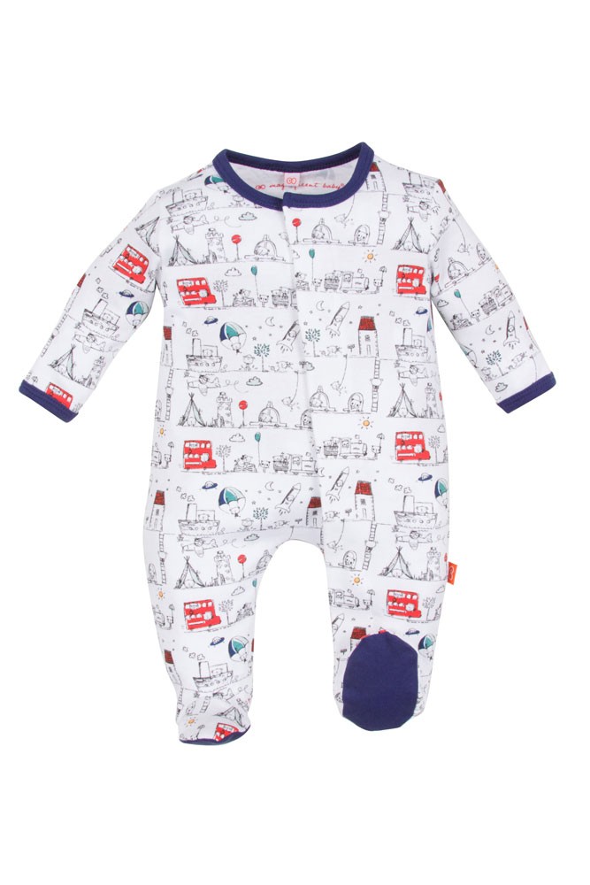 Magnificent Baby Boy's Footie- On the Go (Tally Ho)