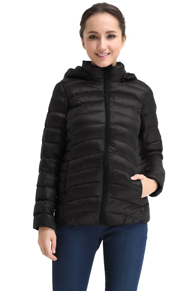Spring Maternity Belle Hooded Down 3-in-1 Maternity Jacket (Black)