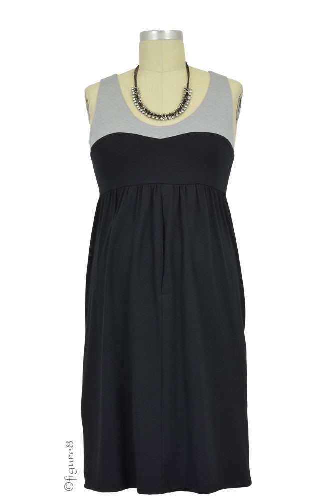 Milky Way Over the Moon Silver Shimmer Maternity & Nursing Dress (Silver Shimmer & Black) Milky Way Over the Moon Silver Shimmer Maternity & Nursing Dress (Silver Shimmer & Black)