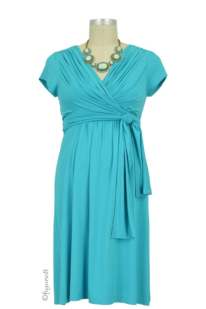 Sophie & Eve Charlotte Short-Sleeve Bamboo Wrap Maternity & Nursing Dress (Mediterranean) Sophie & Eve Charlotte Short-Sleeve Bamboo Wrap Maternity & Nursing Dress (Mediterranean)