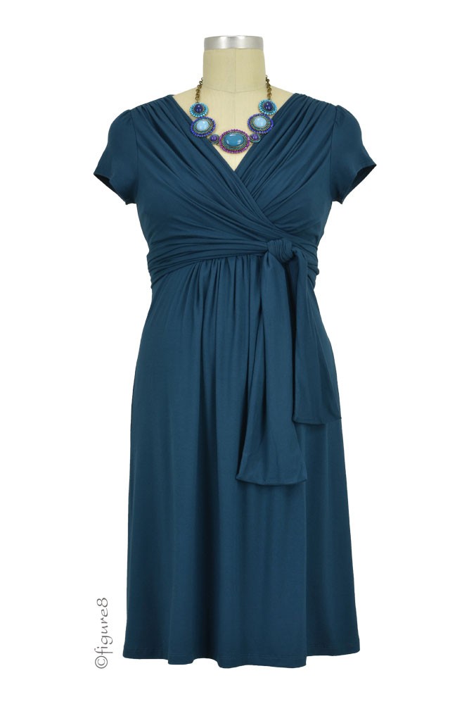 Sophie & Eve Charlotte Short-Sleeve Bamboo Wrap Maternity & Nursing Dress (Midnight Forest) Sophie & Eve Charlotte Short-Sleeve Bamboo Wrap Maternity & Nursing Dress (Midnight Forest)