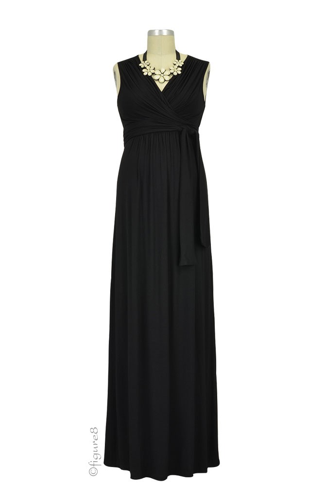Sophie & Eve Charlotte Bamboo Maxi Maternity & Nursing Dress (Black) Sophie & Eve Charlotte Bamboo Maxi Maternity & Nursing Dress (Black)