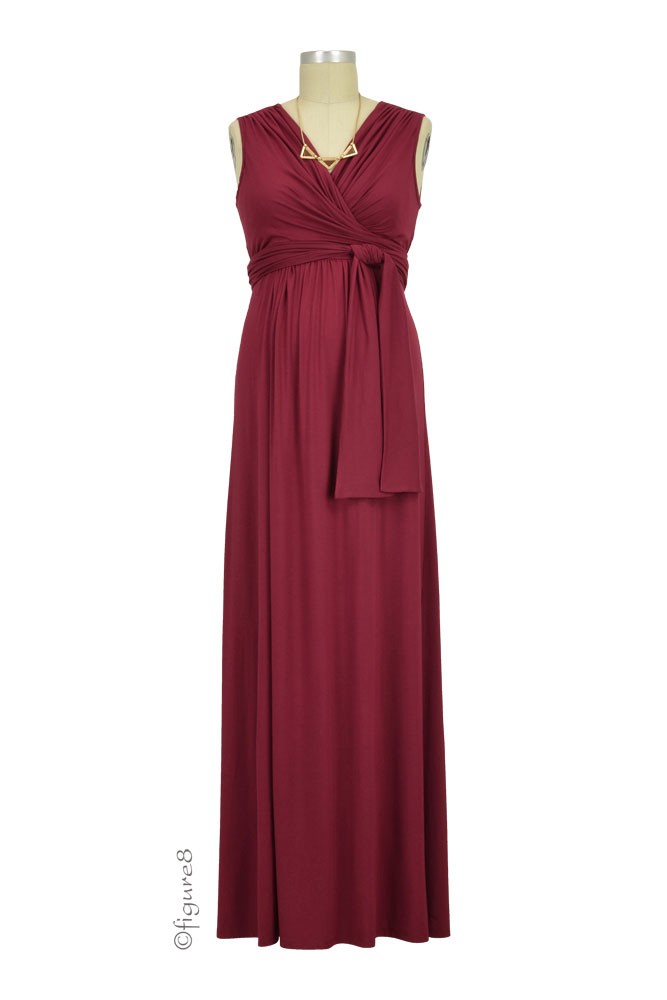 Sophie & Eve Charlotte Bamboo Maxi Maternity & Nursing Dress (Burgundy) Sophie & Eve Charlotte Bamboo Maxi Maternity & Nursing Dress (Burgundy)