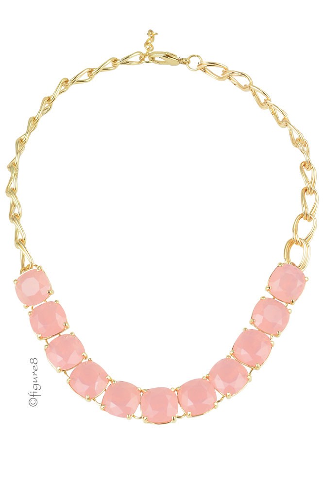 Coral Jeweled Necklace (Coral)