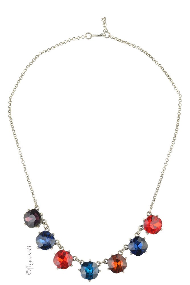 Rainbow Jeweled Necklace (Multi Color)