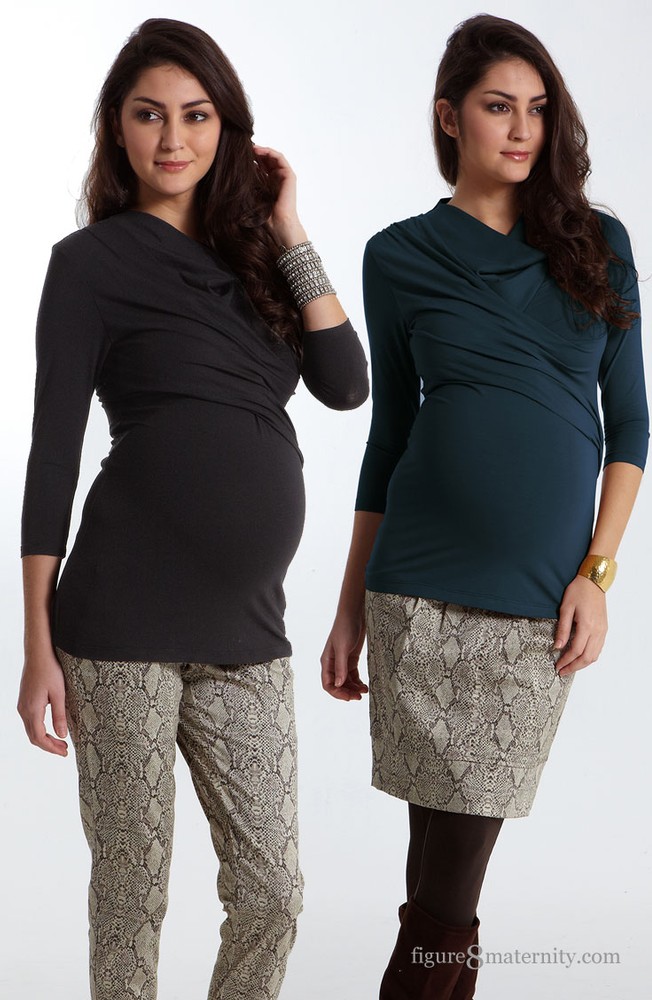 Soren Drape & Wrap Maternity & Nursing Top (Mood Indigo)