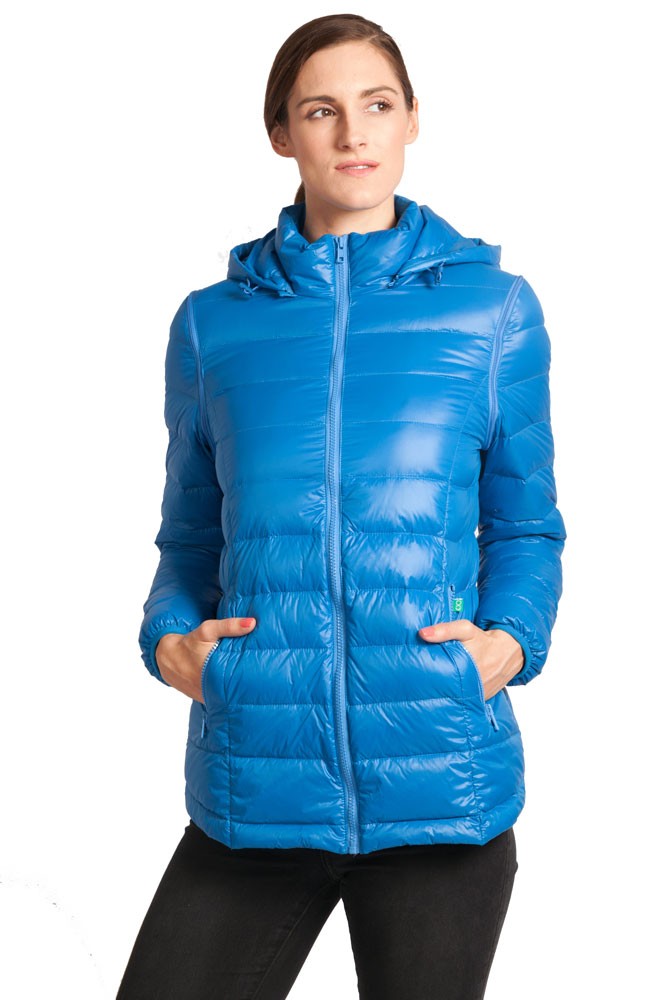 Modern Eternity Vale 5-in-1 Lightweight Down Maternity Jacket (Blue)