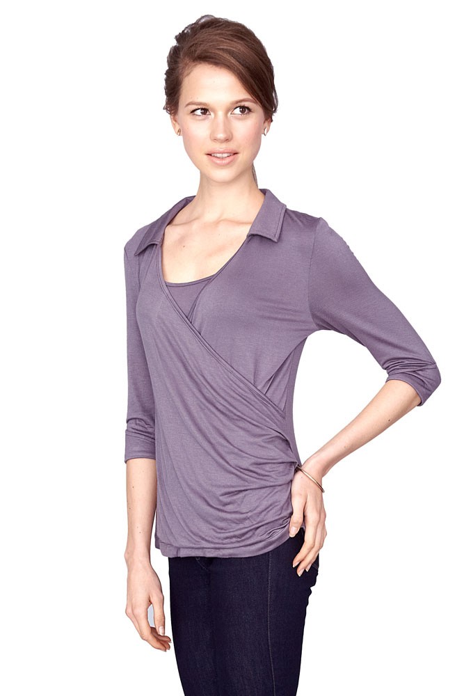 Erin Maternity & Nursing Top (Grey) Erin Maternity & Nursing Top (Grey)