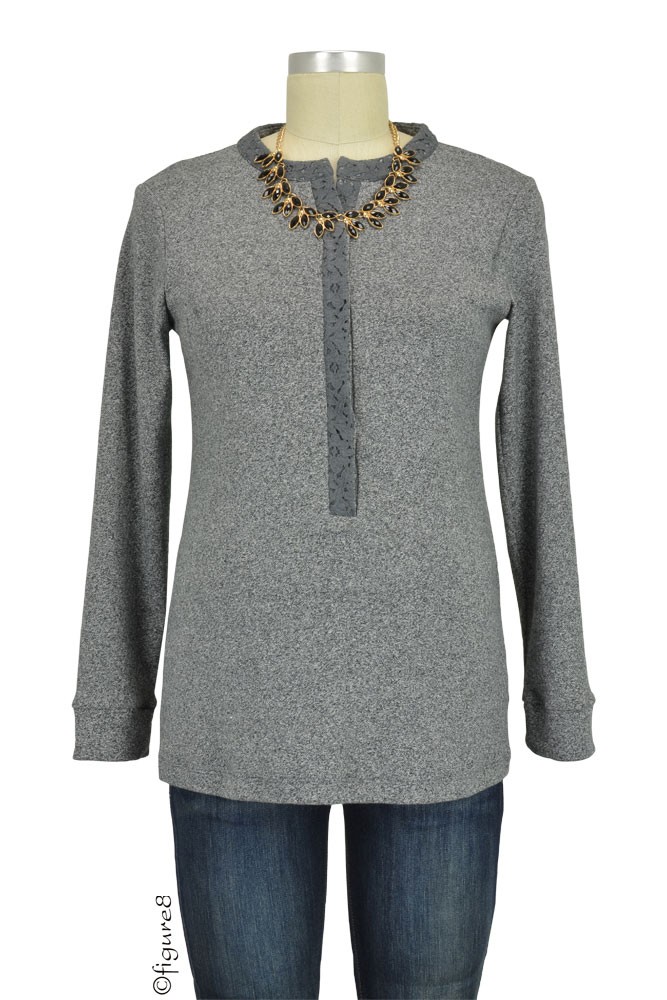 April Marled Nursing Top (Marle Grey) April Marled Nursing Top (Marle Grey)