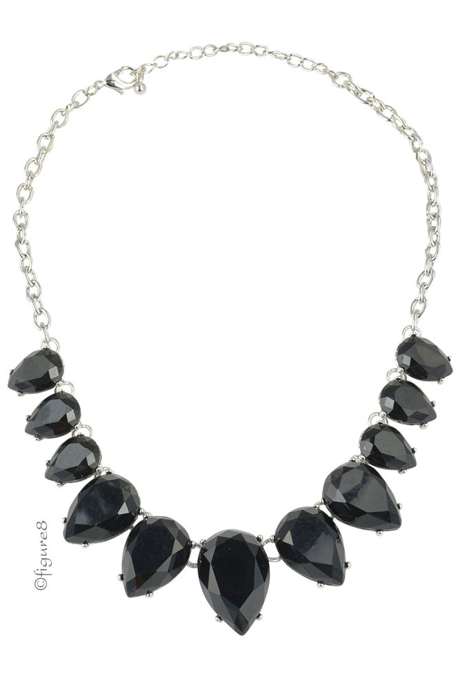 Emma Black Teardrop Necklace (Black) Emma Black Teardrop Necklace (Black)