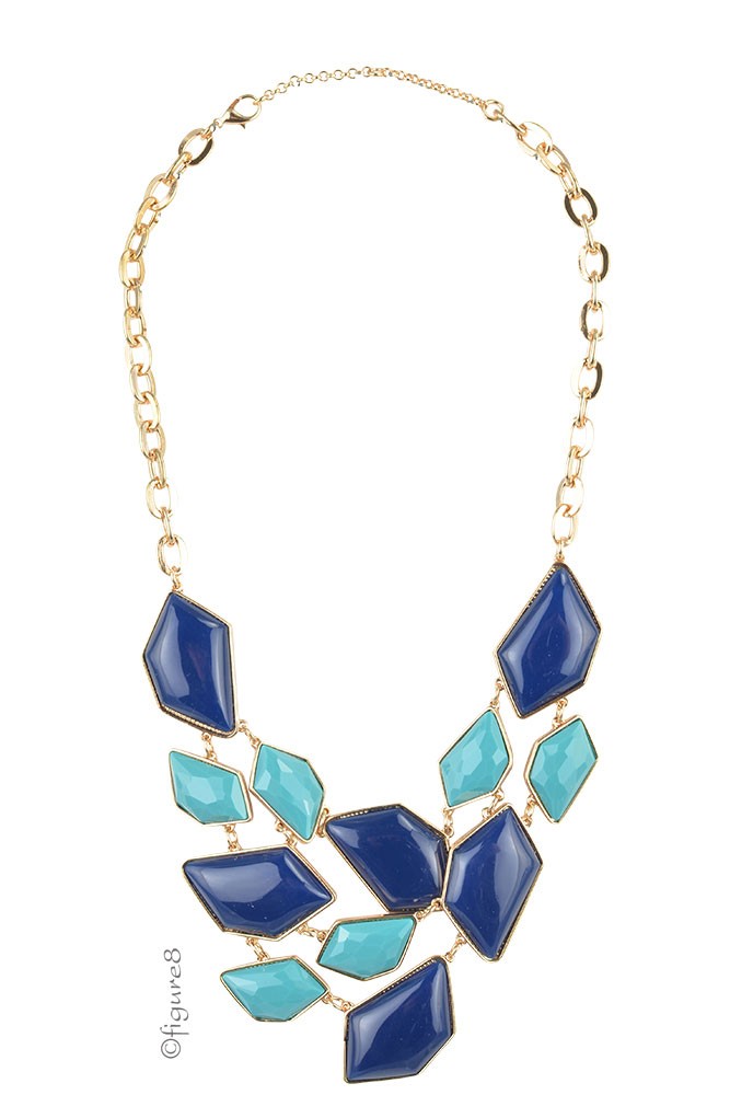 Blue &Turquoise Diamond Necklace (Blue & Turquoise)