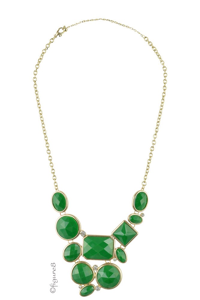 Green Statement Necklace (Green)